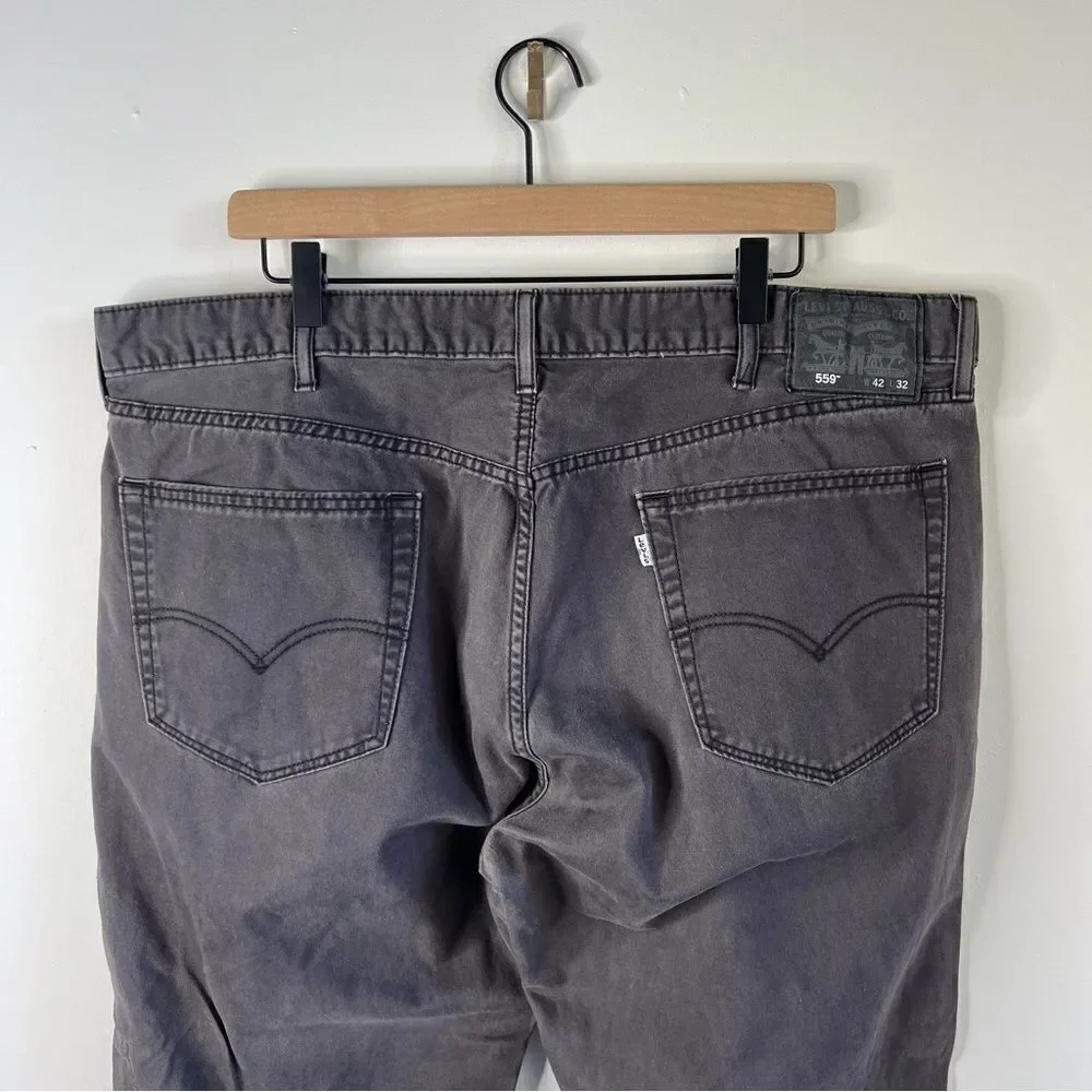 Levi’s 559 Relaxed Straight Mens Jeans | dark gray | 42 by 32